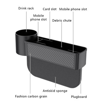 Εργαλεία αποθήκευσης αυτοκινήτου Μαύρο κάθισμα αυτοκινήτου αυτοκινήτου Gap Catcher Filler Storage Box Pocket Organizer Θήκη για SUV Pocket Αποθήκευση ροφήματος τακτοποίησης