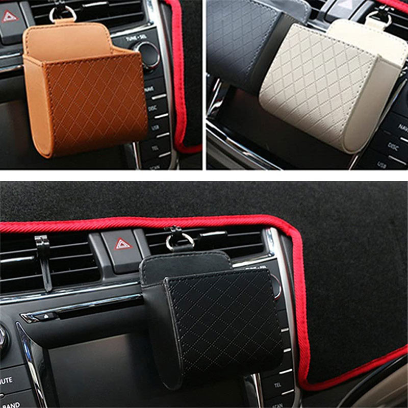 Auto hoiukott Õhutusventiil Armatuurlaud Korralik rippuv PU-nahast organiseerimiskarp Telefon Prillide hoidik Hoiuriiulid Autotarvikud