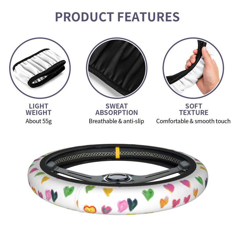 Καλύμματα τιμονιού 38 cm Roller Rabbit Universal Colorful Love Car-styling Elastische Car Accessories