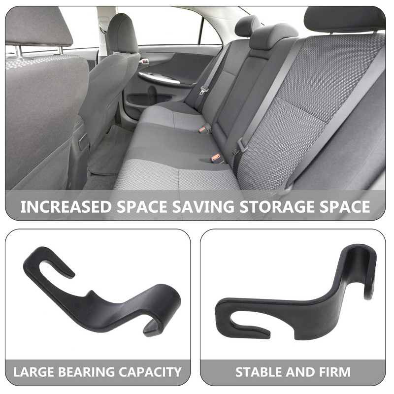 6 vnt Automobilinės sėdynės kablys Automobilinės sėdynės nugaros kabliukai Piniginės kablys Automobilio kabliukai sėdynės kabliukai Galvos atramų pakabos Daugiafunkcis