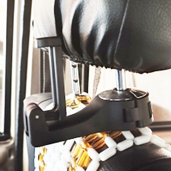 Γάντζος πλάτης αυτοκινήτου 2 σε 1 Γάντζος για προσκέφαλο με θήκη τηλεφώνου Κρεμάστρα πλάτης καθίσματος για τσάντα τσάντα τσάντα παντοπωλείο Πανί Πτυσσόμενα κλιπ οργάνωσης
