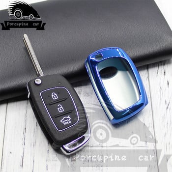 TPU калъф за ключове за HYUNDAI HB20 Cocolockey Ix45 IX35 Santa Fe Flip Remote Cover Калъф за ключове 3 бутона Fob Car Styling