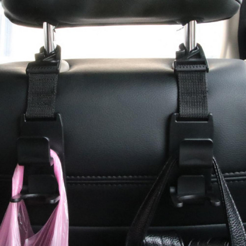 2 vnt. SD-2510 automobilio galinės sėdynės kablys Daugiafunkcis universalus plastikinis vietą taupantis kabliukas pečių krepšiui