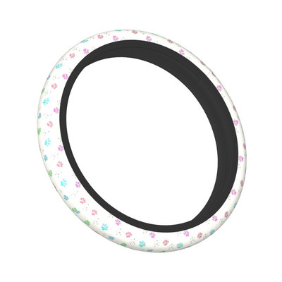 Dog Team Child Gift Car Steering Wheel Cover 37-38 Elastic Anime Plaid Auto Steering Wheel Protector Elastische Car Accessories
