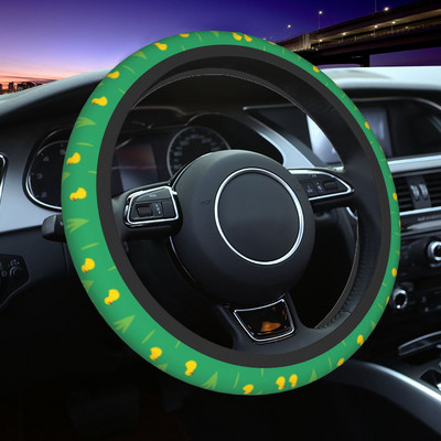 Mieli geltonos spalvos anties automobilio vairo dangtelis 38 cm Minkšti madingi automobilių stiliaus automobilių priedai