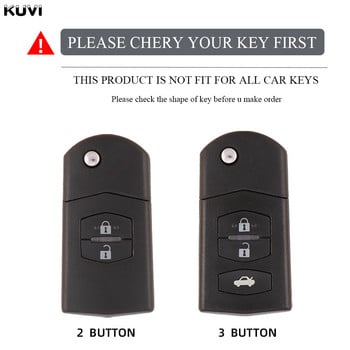 Моден TPU автомобилен сгъваем калъф за ключове Cover Shell за Mazda 3 5 6 Series M6 RX8 MX5 2 3 Button Protector Keychain Fob Bag Bag Accessories