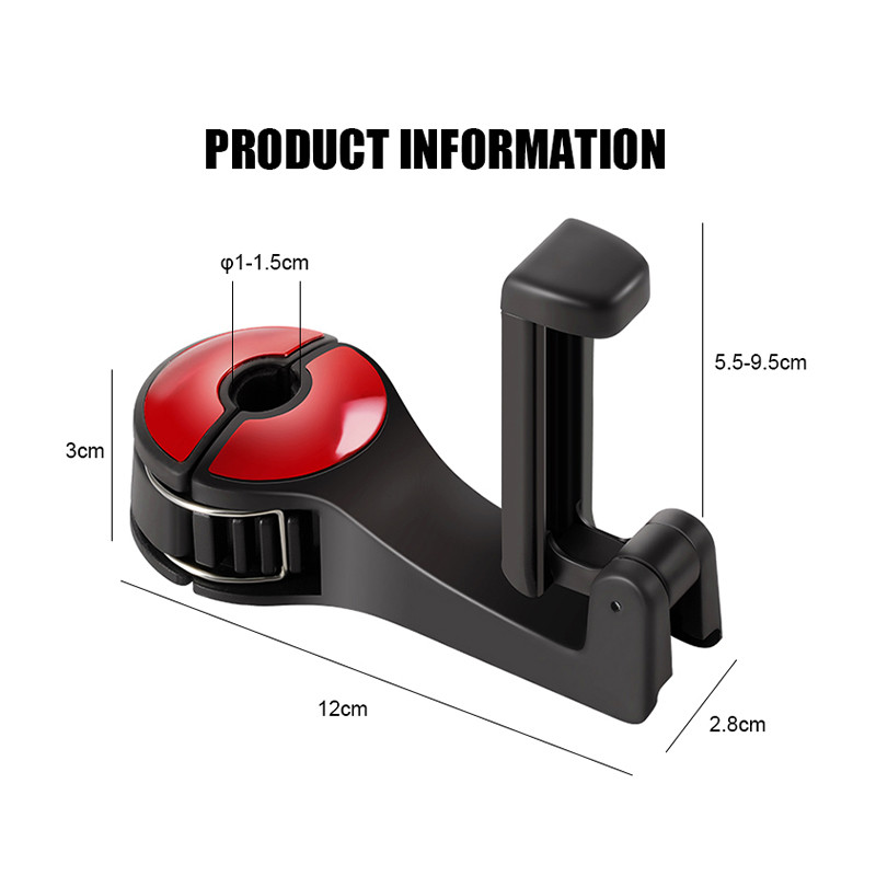 AOSHIKE automobilio galvos atramos kablys ir telefono laikiklis, sėdynės nugaros pakaba, skirta galinės sėdynės lopšio spaustukams, skirtiems kroviniams vežti