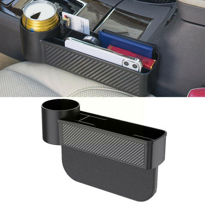 Инструменти за съхранение на кола Черна авто седалка за кола Gap Catcher Filler Organizer Pocket Tidying Box Pocket Drink Holding Stowing SUV Stora D1W3