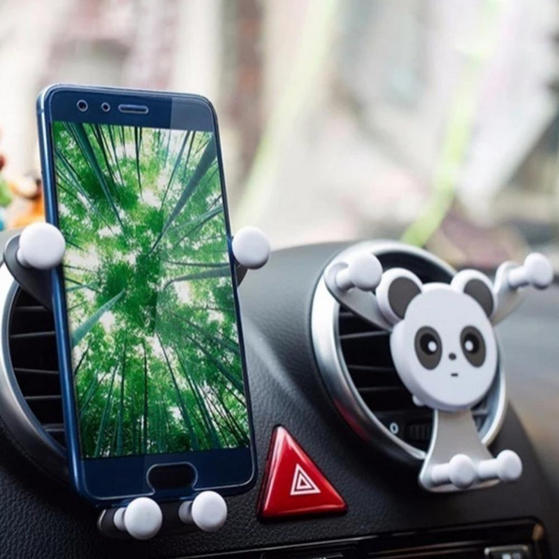 Univerzális Panda autós telefon tartó Gravity autós telefon állvány légtelenítő rögzítő aranyos mobiltelefon GPS autós konzol tartók és tartó