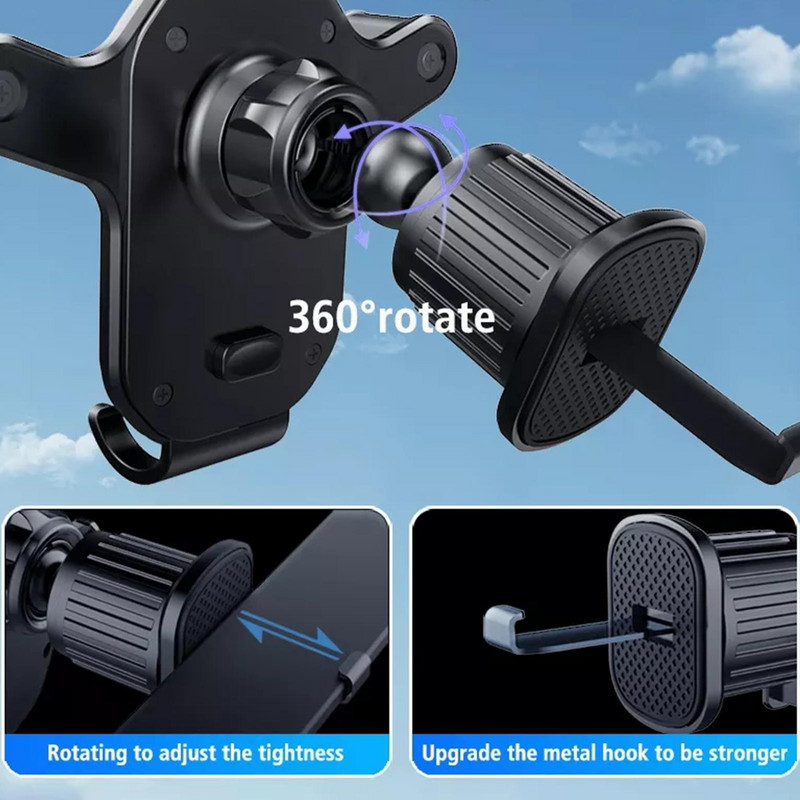 Automobilinio telefono laikiklis Automobilio oro ventiliacijos spaustuko laikiklis mobilusis mobiliojo telefono stovas išmaniojo telefono GPS palaikymas, skirtas 4,7–6,7 colio mobiliesiems įrenginiams G2Z8