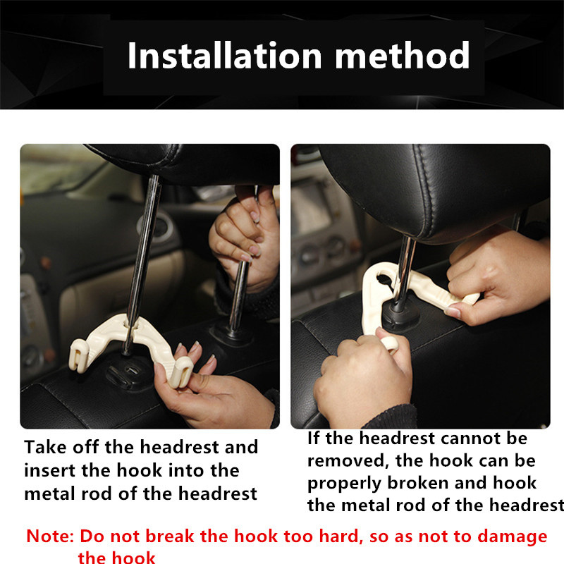 2Cps automobilio sėdynės atlošas, paslėptas galvos atramos kabliukas, išardytas V formos dvigubas automobilio kabliukas, drabužių stovas, automobilio salono reikmenys