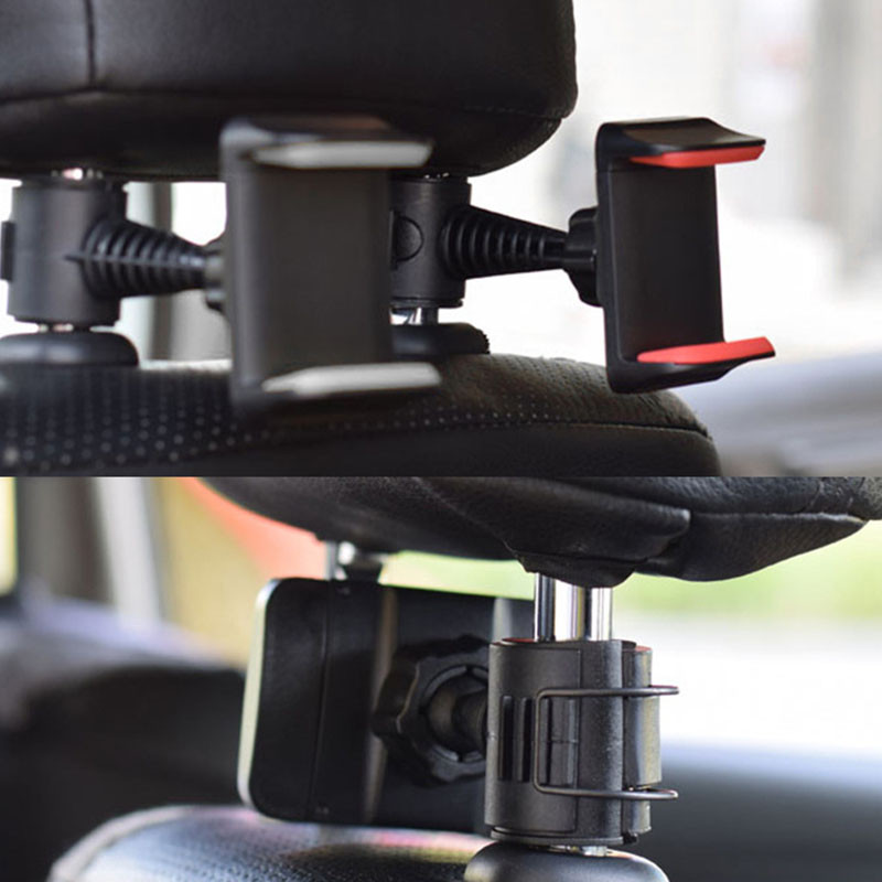 360° pasukamas automobilio telefono laikiklis automobilinės sėdynės nugaros laikiklis automobilinei pagalvei mobiliojo telefono laikiklis planšetinio kompiuterio stovas nugaros sėdynės galvos atramos laikiklis