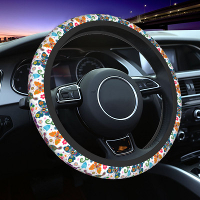 38 cm automobilio vairo dangteliai Drugelis Spalvingas neslystantis pynimas ant vairo dangtelio Tinkami automobilio priedai
