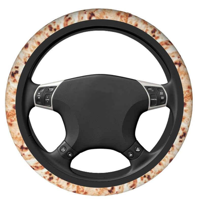 38 cm automobilio vairo dangtis Burrito miltų tortilijos dizainas neslystantis maistas traškus plonas automobilio dekoravimas spalvingi automobilio priedai