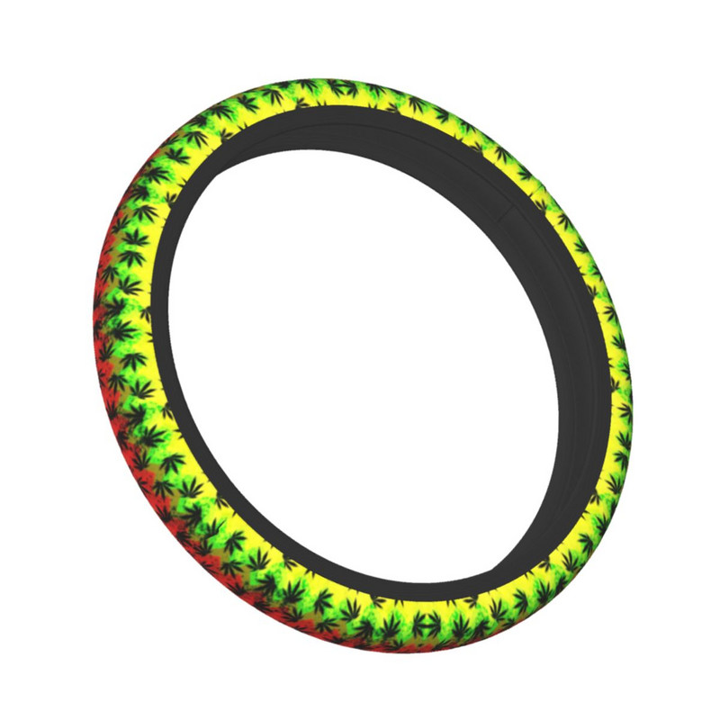 Capac pentru volan de mașină cu frunze de buruieni 38 cm Anti-alunecare Herb Nature Protector de volan auto potrivit pentru stilul auto Accesorii auto