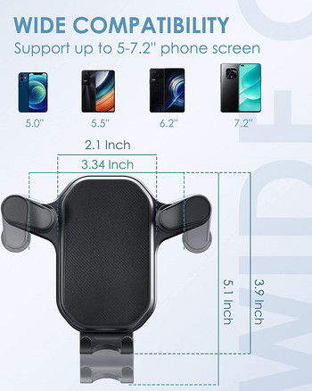 Βάση εξαερισμού αυτοκινήτου Βάση για τα χέρια χωρίς χέρια σε αυτοκίνητο Βάση στήριξης τηλεφώνου αυτοκινήτου για iPhone 13 12 11 Pro Max Xr Xiaomi Samsung