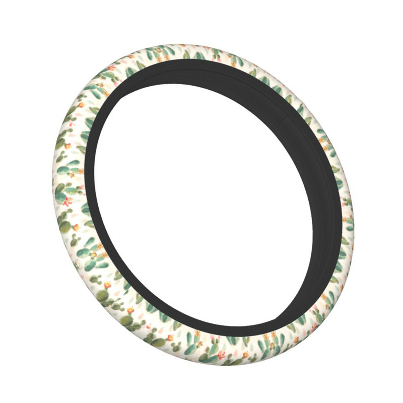 37-38 Navlaka za volan automobila Kaktus Zelena biljka Elastična auto dekoracija Šareni dodaci za automobil