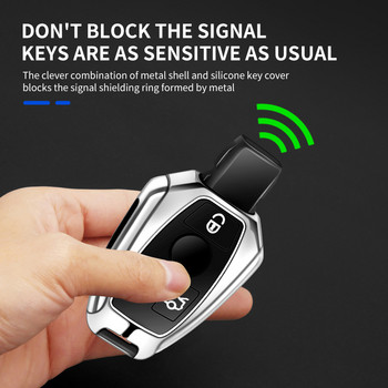 Κάλυμμα θήκης κλειδιού τηλεχειριστηρίου αυτοκινήτου από κράμα θήκης για Mercedes Benz ACESG Class GLA CLA GLK GLC W204 W463 W176 W251 W205 Τσάντα χωρίς κλειδί