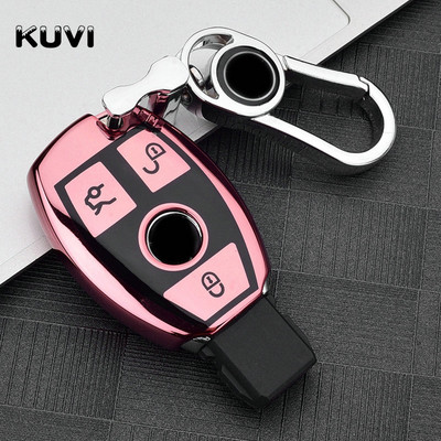 Висококачествена хромирана TPU чанта за ключове, подходяща за Mercedes Benz ACERM class CLA GLA Key Shell W204 W210 W124 W205 W203