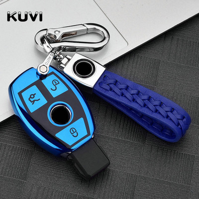 Висококачествена хромирана TPU чанта за ключове, подходяща за Mercedes Benz ACERM class CLA GLA Key Shell W204 W210 W124 W205 W203