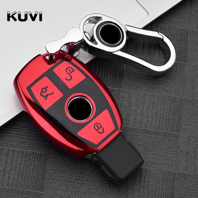 Висококачествена хромирана TPU чанта за ключове, подходяща за Mercedes Benz ACERM class CLA GLA Key Shell W204 W210 W124 W205 W203
