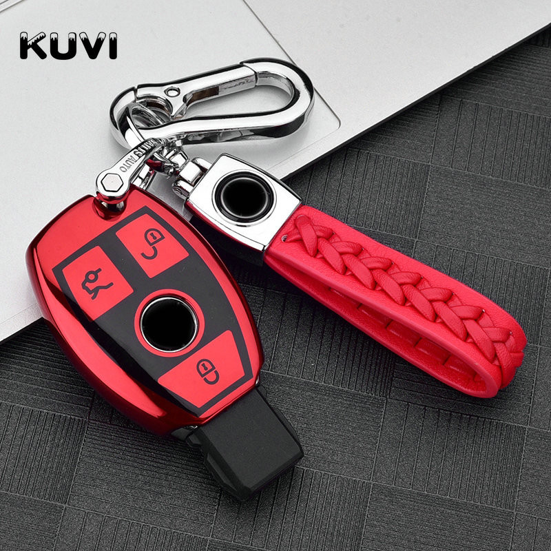 Висококачествена хромирана TPU чанта за ключове, подходяща за Mercedes Benz ACERM class CLA GLA Key Shell W204 W210 W124 W205 W203