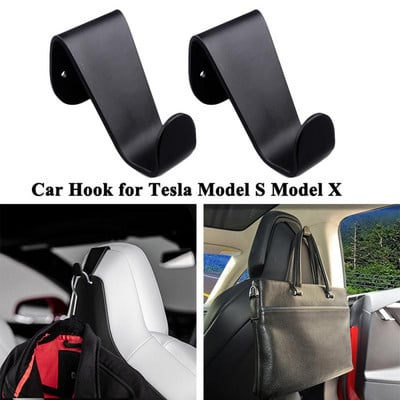 За Tesla Model S/X Столче за кола Облегалка за глава Автомобилна чанта за хранителни стоки Кука Закачалка Портмоне за дрехи Поставка за чанта Органайзер Щипка Интериорни аксесоари