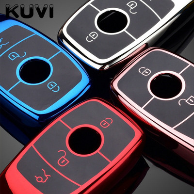 TPU Car Key Cover Case Shell Bag Apsauginis minkštas Mercedes Benz 2017 E Class W213 2018 S Class Priedai Automobilio stilius