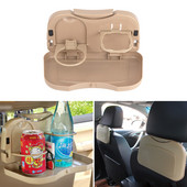 Sulankstomas automobilio galinės sėdynės staliukas, plastikinis gėrimų maisto laikiklis, puodelių laikiklis