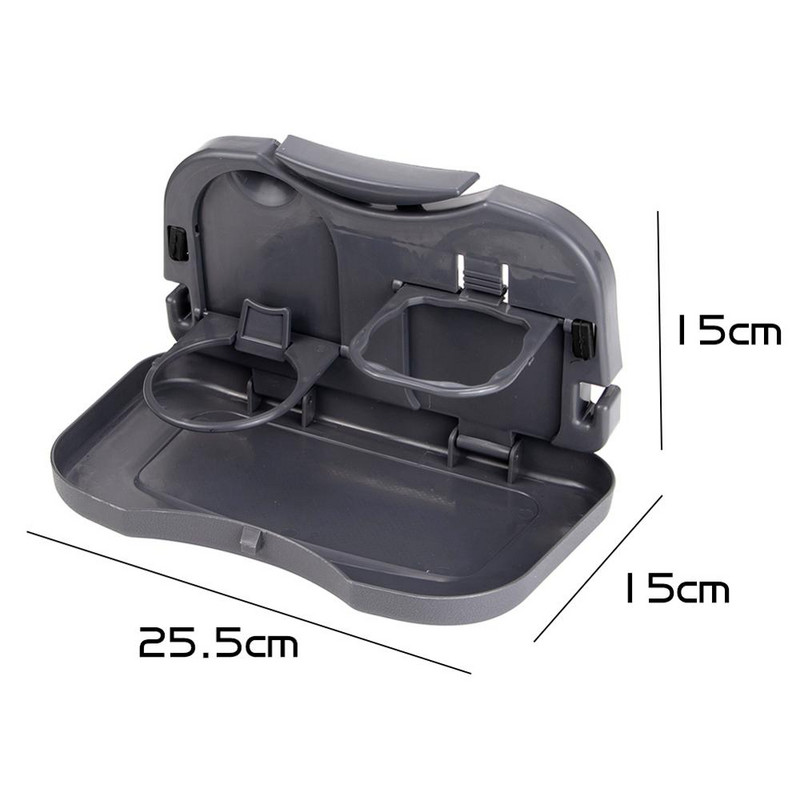 Sulankstomas automobilio galinės sėdynės staliukas, plastikinis gėrimų maisto laikiklis, puodelių laikiklis