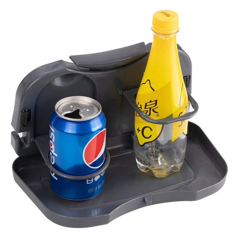 Sulankstomas automobilio galinės sėdynės staliukas, plastikinis gėrimų maisto laikiklis, puodelių laikiklis