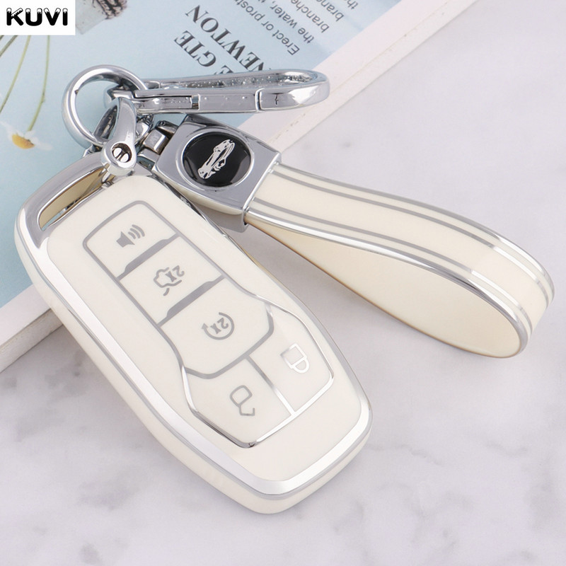 Carcasă inteligentă pentru chei de mașină Shell Fob pentru Ford Fusion Mondeo Mustang F-150 Explorer Edge 2015 2016 2017 2018 Accesorii pentru breloc