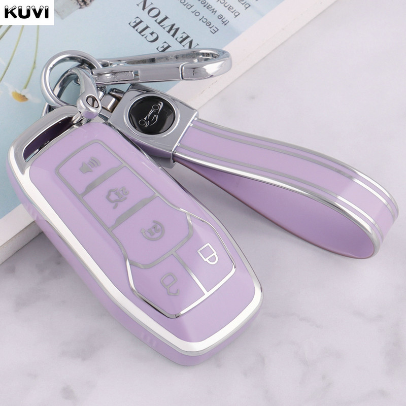 Carcasă inteligentă pentru chei de mașină Shell Fob pentru Ford Fusion Mondeo Mustang F-150 Explorer Edge 2015 2016 2017 2018 Accesorii pentru breloc