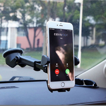Универсален държач за автомобилен телефон Табло за предно стъкло Монтаж на вендуза Завъртане на 360 Автоматична стойка за смукател на смартфон