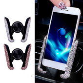 Crystal Diamond univerzális autós telefontartó Bling Rhinestone autós szellőzőnyílásra szerelhető állvány mobiltelefon tartó iPhone-hoz Samsung