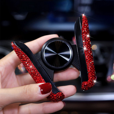 Crystal Diamond univerzális autós telefontartó Bling Rhinestone autós szellőzőnyílásra szerelhető állvány mobiltelefon tartó iPhone-hoz Samsung