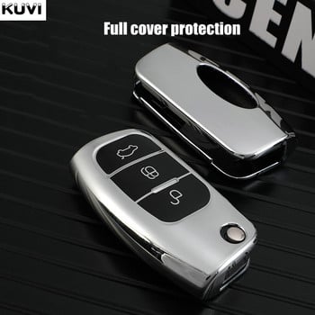 Промоция TPU Car Flip Key Case Cover Shell Fob Keychain за Ford Focus 2 MK2 Fiesta Mondeo Galaxy Falcon Territory Ecosport