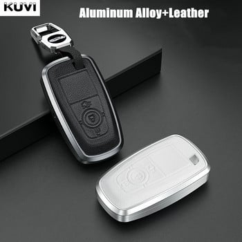 Алуминиева кожена калъфка за автомобилен ключ Калъф Shell Fob за Ford Fusion Mustang Explorer F150 Edge Mondeo Mk5 Focus Mk4 2019 2020 2021