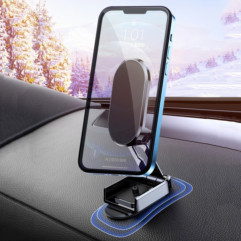Forgatható mágneses telefontartó autós műszerfalra szerelhető univerzális navigációs GPS állvány összecsukható tartó iPhone Samsung telefonhoz