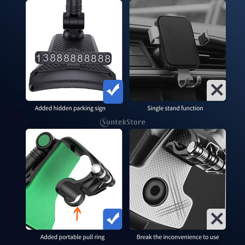 Βάση τηλεφώνου αυτοκινήτου 1200 μοιρών Βάσεις κινητών τηλεφώνων για Smartphone Καθρέφτης οπισθοπορείας Αλεξήλιο
