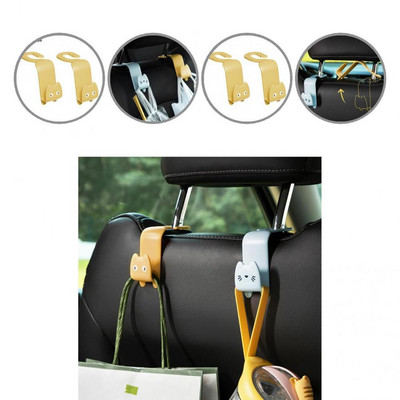 2Pcs Държач за съхранение на кола Полезен екологичен преносим държач за монтиране на облегалка за глава за съхранение на дрехи Кука за столче за кола Кука за столче за кола