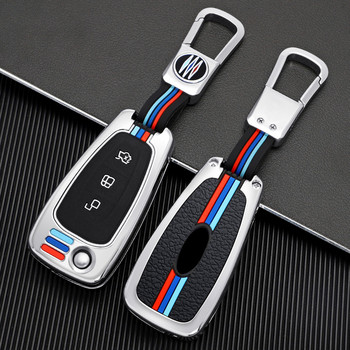 Κάλυμμα γαλβανισμένου κράματος Θήκη κλειδιού αυτοκινήτου για Ford Focus MK3 Mondeo Fiesta Kuga ECOSPORT ESCAPE RANGER Fob Remote Key Case