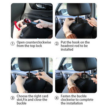 Кука за облегалка за глава на кола 2 в 1 с държач за телефон Облегалка на седалката, закачалки, органайзер