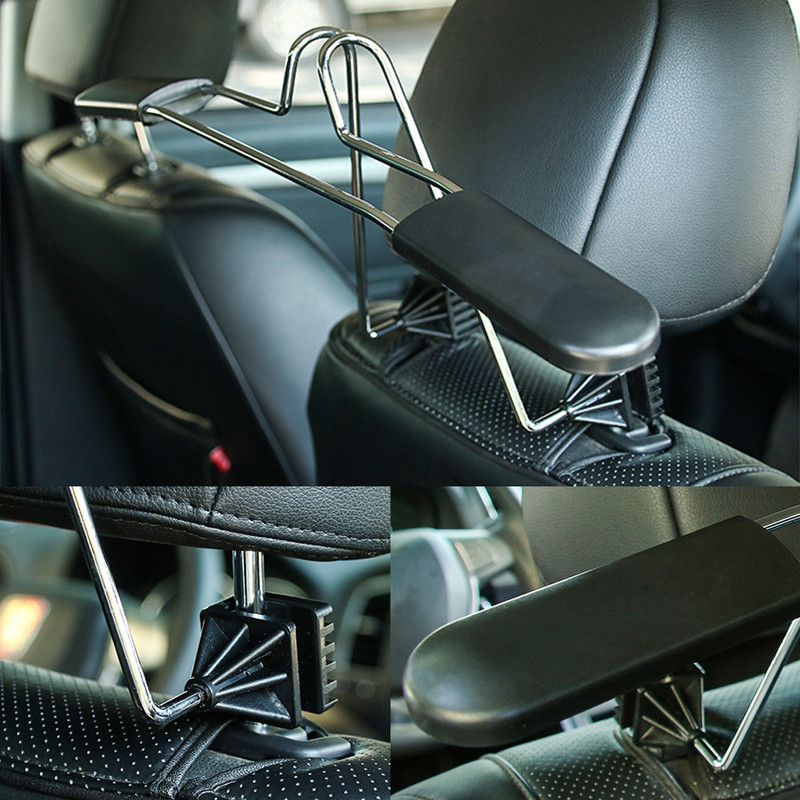 Cuier pentru haine pentru haine pentru scaunul din spate Tetiera telescopică din oțel inoxidabil pentru haine Costume pentru cămașă Suport pentru jachetă Suport pentru cuier automat