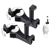 2 vnt Paslėptas automobilinis kabliukas 360 besisukantis galvos atramos krepšio laikiklis 2 viename automobiliniai laikikliai Jūsų automobilinei rankinei Mokyklinei rankinei