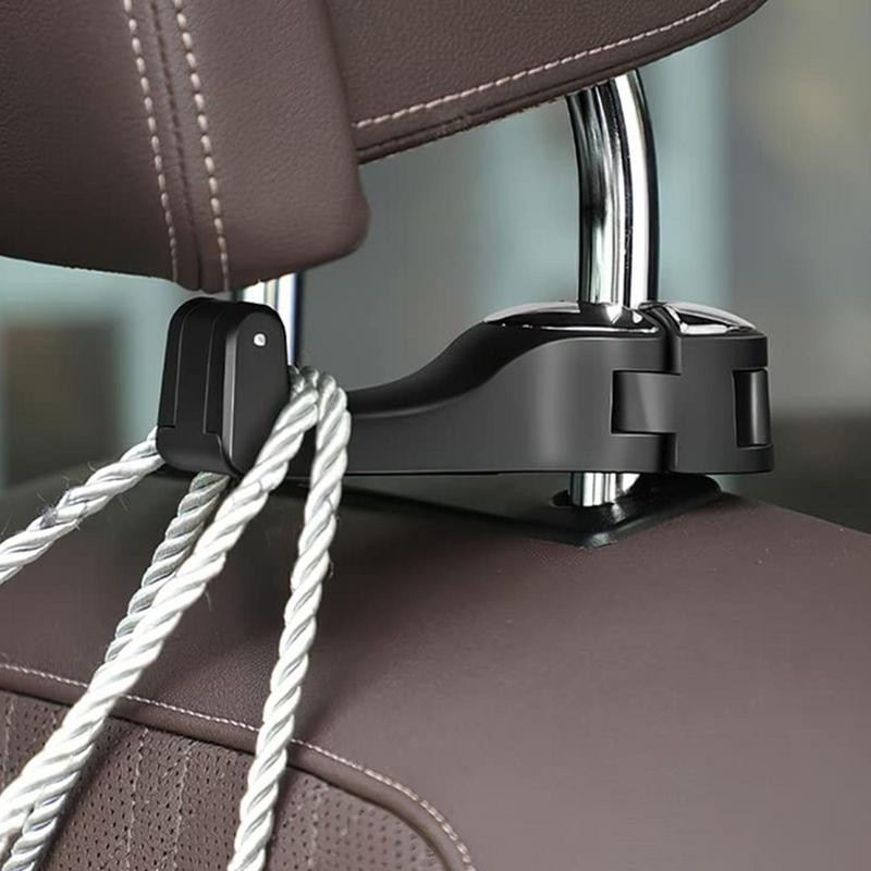 2 vnt Paslėptas automobilinis kabliukas 360 besisukantis galvos atramos krepšio laikiklis 2 viename automobiliniai laikikliai Jūsų automobilinei rankinei Mokyklinei rankinei