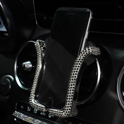 Rhinestone Bling Crystal autotelefoni hoidja tüdrukutele universaalne auto teemant õhuventilaatoriga kinnitusega autotarvikud naistele