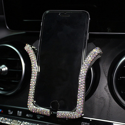 Rhinestone Bling Crystal autotelefoni hoidja tüdrukutele universaalne auto teemant õhuventilaatoriga kinnitusega autotarvikud naistele