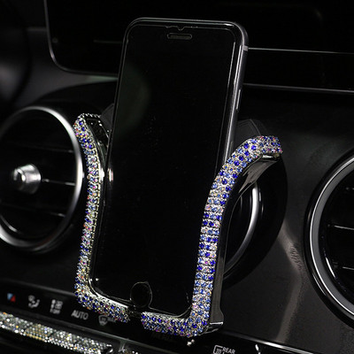 Rhinestone Bling Crystal autotelefoni hoidja tüdrukutele universaalne auto teemant õhuventilaatoriga kinnitusega autotarvikud naistele