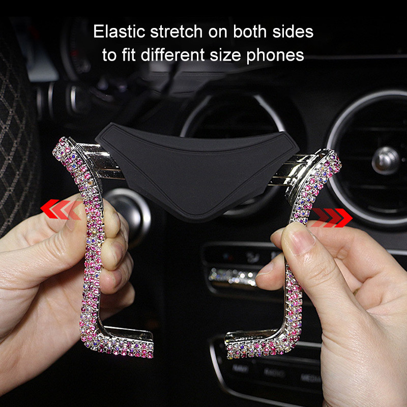 Rhinestone Bling Crystal autotelefoni hoidja tüdrukutele universaalne auto teemant õhuventilaatoriga kinnitusega autotarvikud naistele